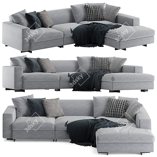 Luxury Molteni & C Turner Corner Sofa 3D model image 2