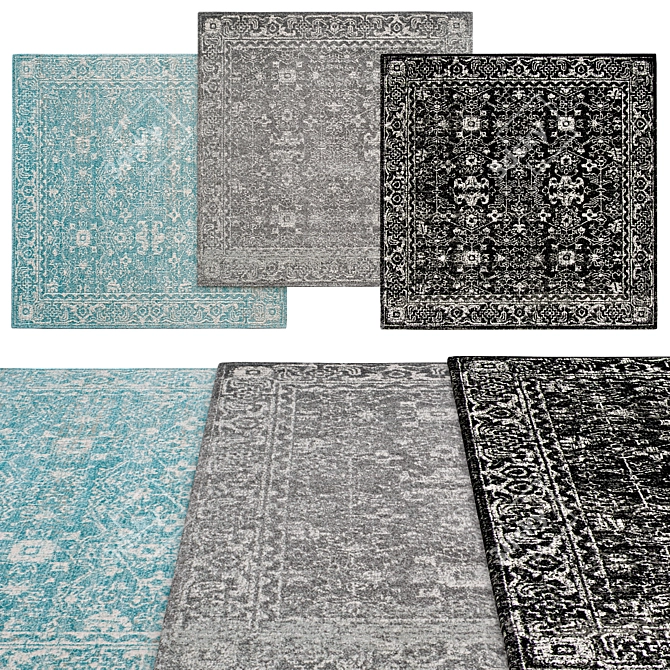 Square Rugs in Various Sizes 3D model image 1