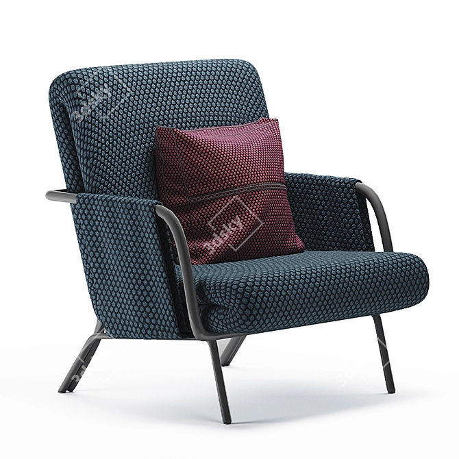 Diplopia 2-Tone Armchair: Contemporary Comfort 3D model image 1