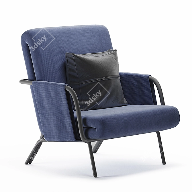 Diplopia 2-Tone Armchair: Contemporary Comfort 3D model image 2
