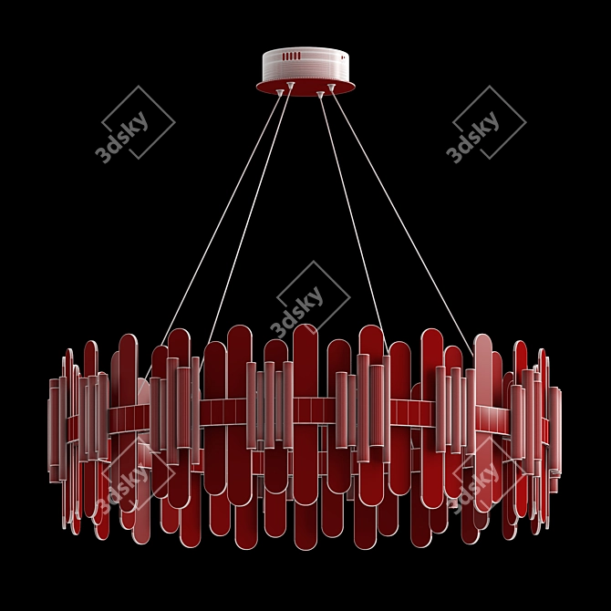 Sleek LED Round Chandelier 3D model image 2