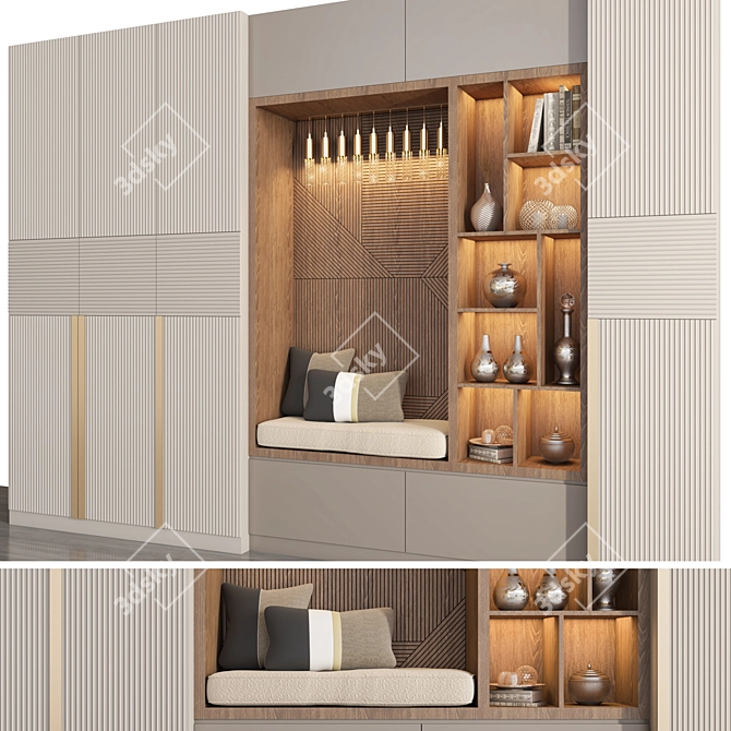 Modern Corona Vray Wardrobe 3D model image 2