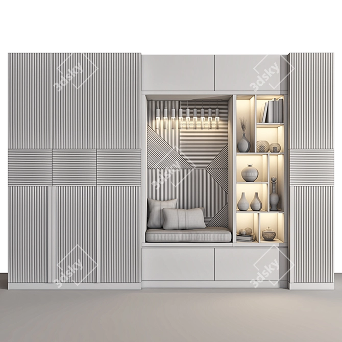 Modern Corona Vray Wardrobe 3D model image 4