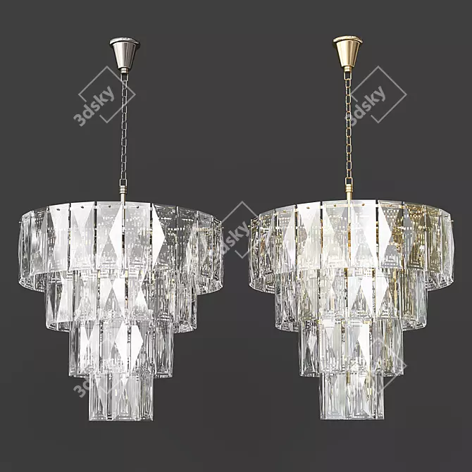 Glamorous Crystal Chandelier: Amazone 3D model image 1