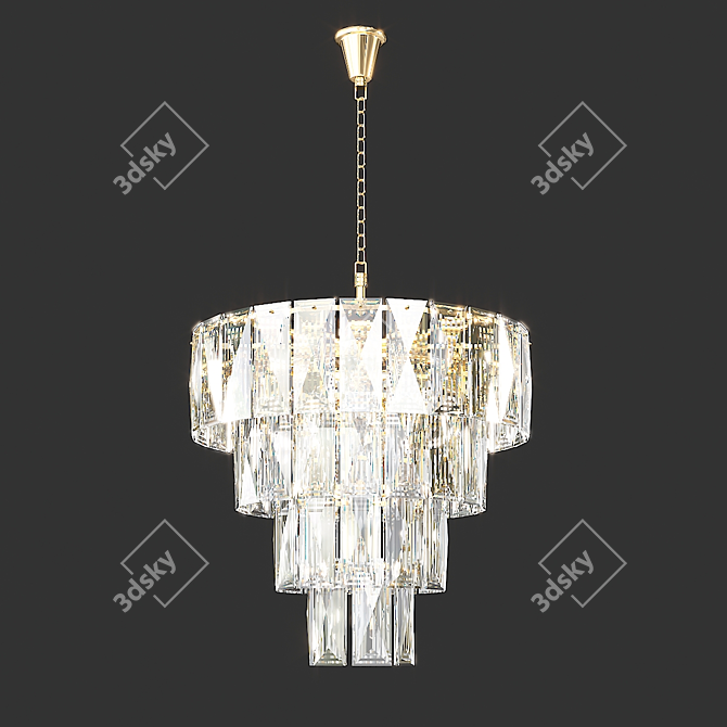 Glamorous Crystal Chandelier: Amazone 3D model image 2