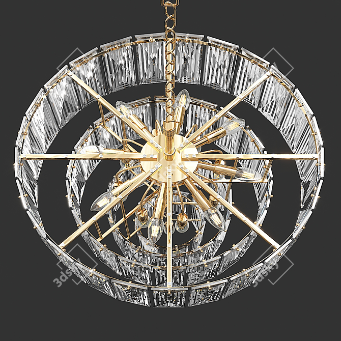 Glamorous Crystal Chandelier: Amazone 3D model image 3