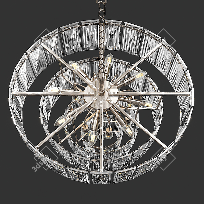 Glamorous Crystal Chandelier: Amazone 3D model image 5