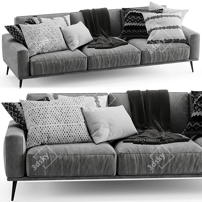Sleek 2015 Bococncept Carlton Sofa 3D model image 1