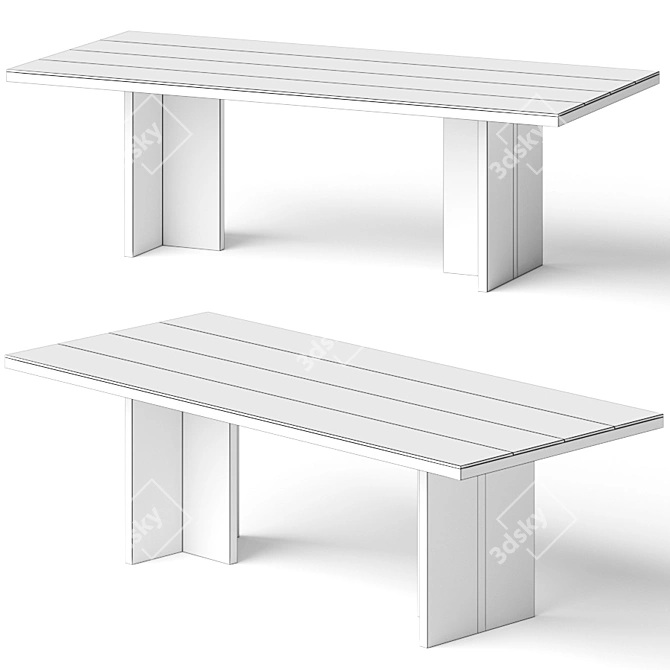 Sophisticated Ashbie Dining Table: Lulu and Georgia 3D model image 2