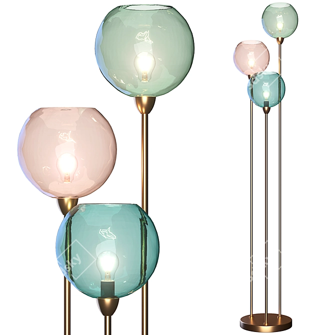 Llaria Floor Lamp: Triple Multicolour Brilliance 3D model image 1