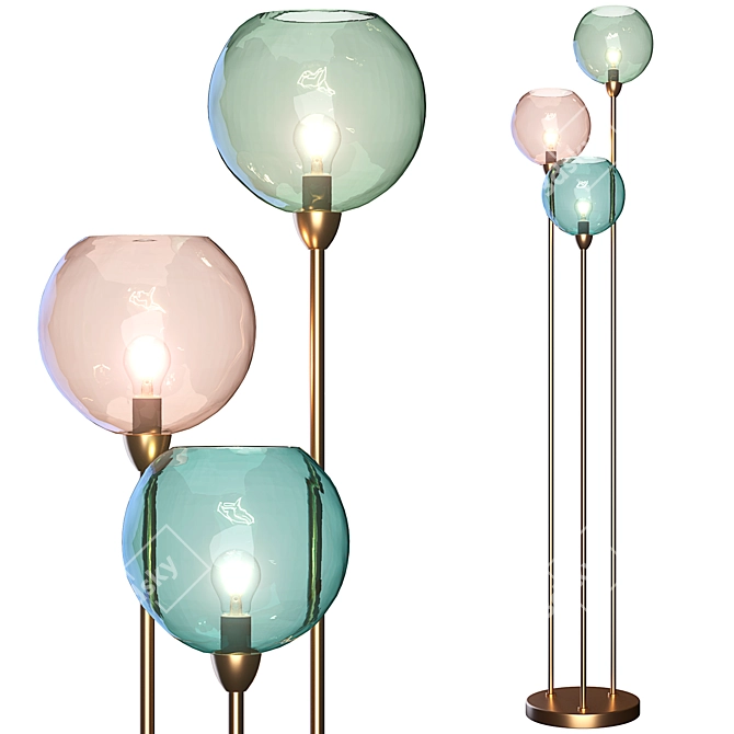 Llaria Floor Lamp: Triple Multicolour Brilliance 3D model image 3