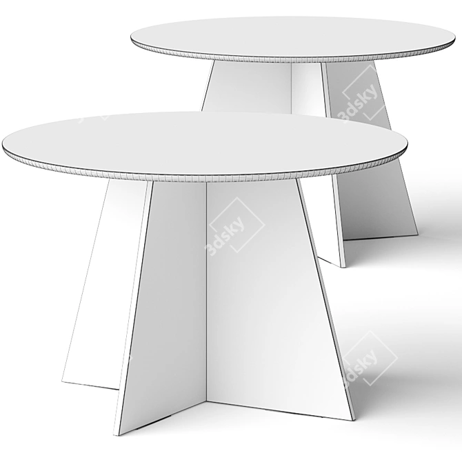 Elegant Venetian Round Dining Table 3D model image 2