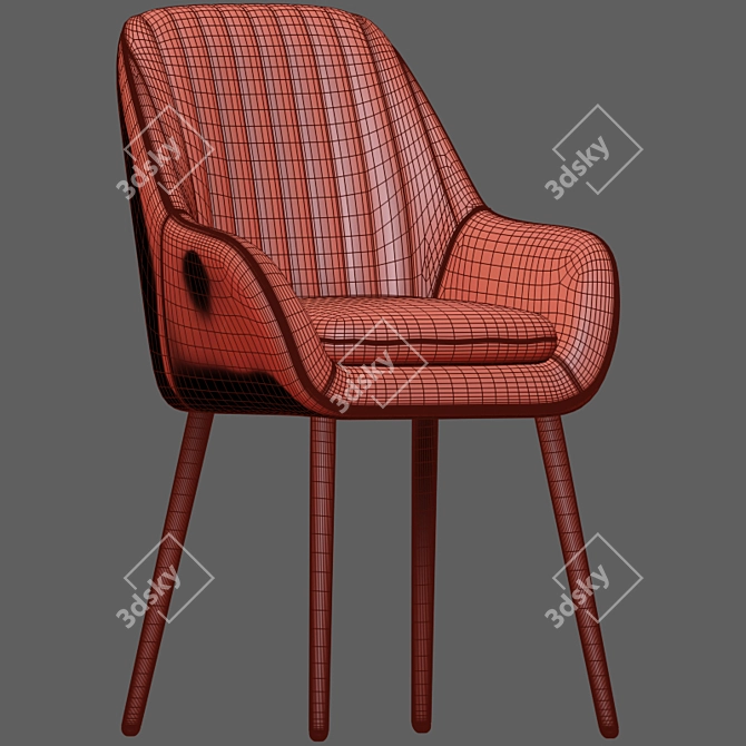 Elegant Dining Table Chair 3D model image 4