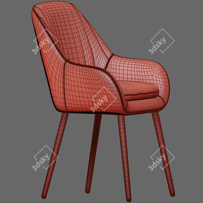 Elegant Dining Table Chair 3D model image 5