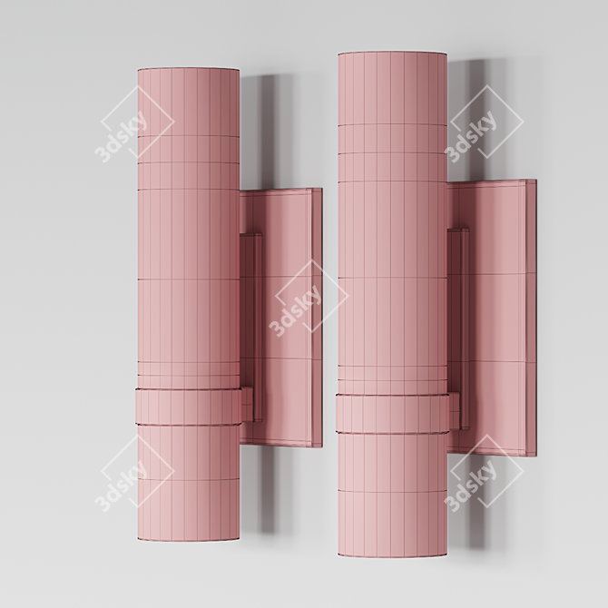 Ravelle Steel Sconce with Glass Cylinders 3D model image 2