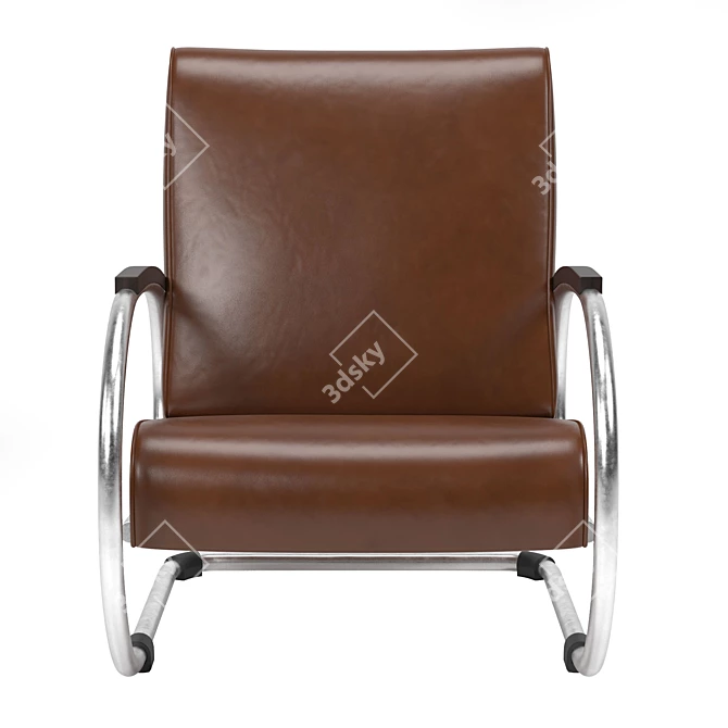 Sleek Steel Tubular Chair 3D model image 3