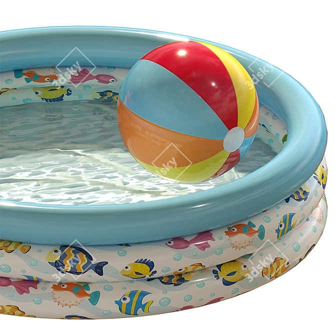 Inflatable Kids' Pool | Durable & Fun 3D model image 5