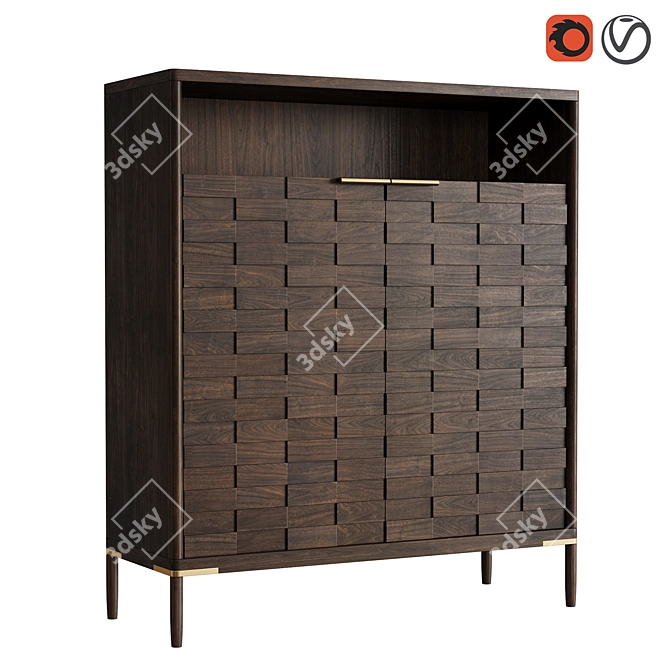 Dantone Home Textured Dresser Bar 3D model image 1