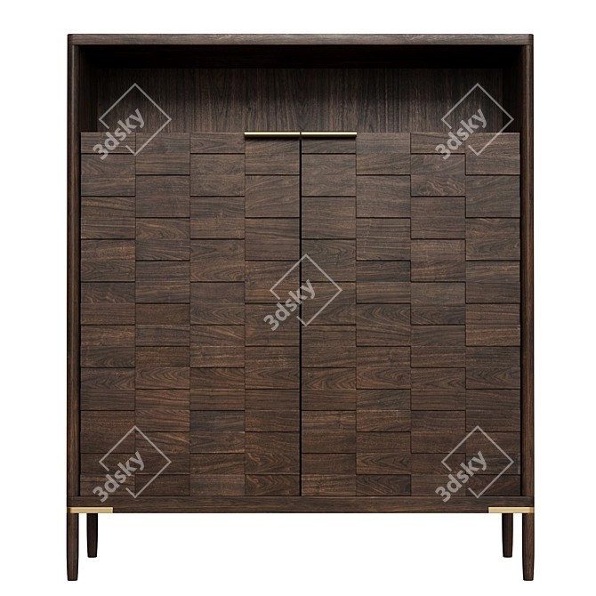 Dantone Home Textured Dresser Bar 3D model image 2