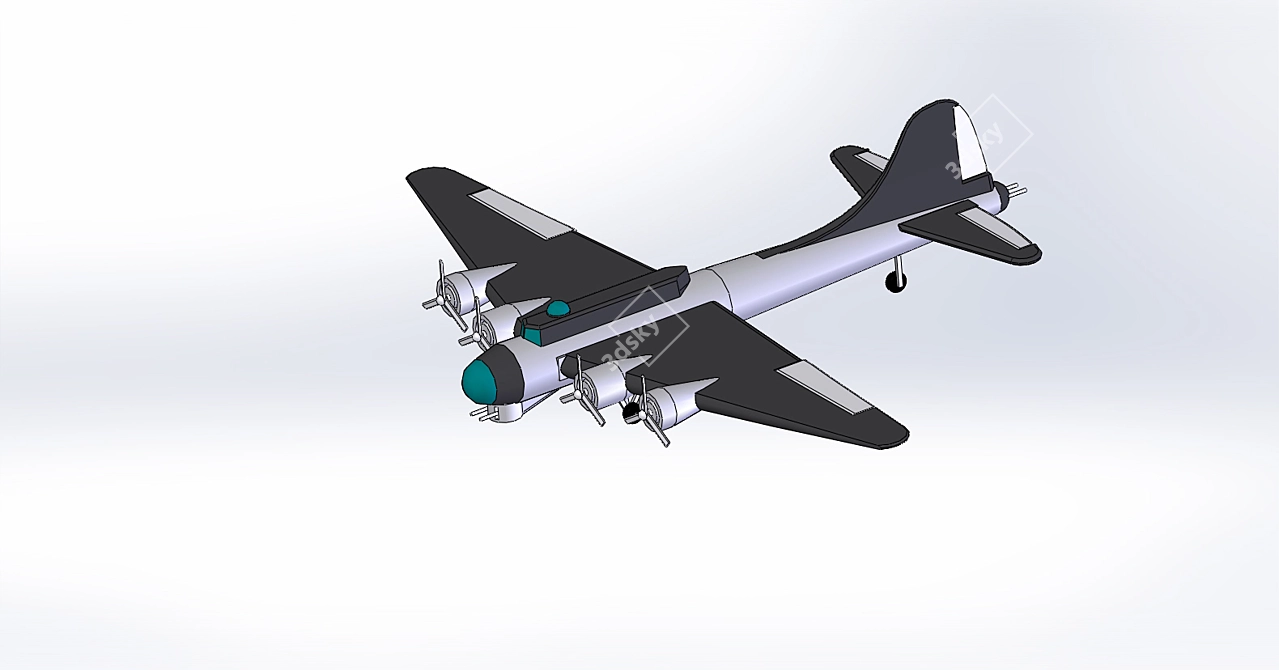 Classic Bomber B17 Jacket 3D model image 1