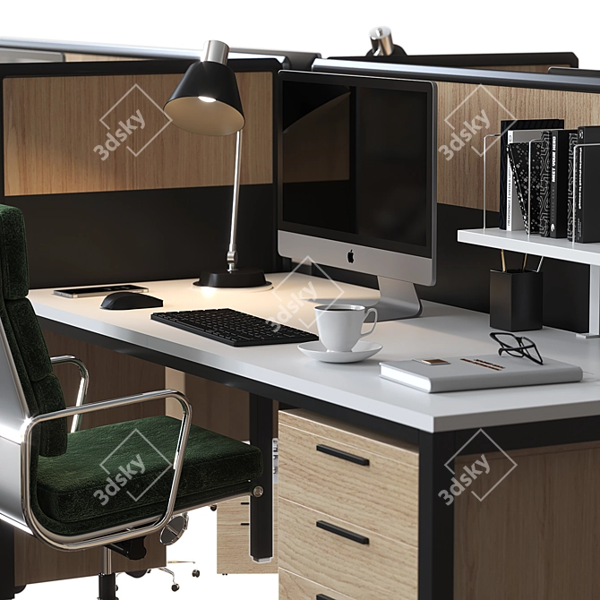 Sleek Modern Office Furniture Set 3D model image 4