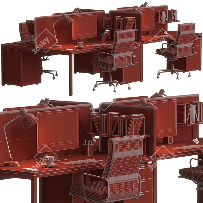 Sleek Modern Office Furniture Set 3D model image 5