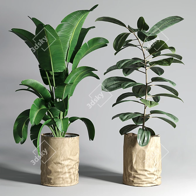 Envelope Vase: Cardboard Pocket Plant Pot 3D model image 1