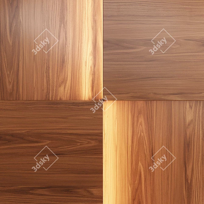 Luxury Walnut Wood 3D Wall Panels with Built-in Lighting - Store 54 3D model image 2