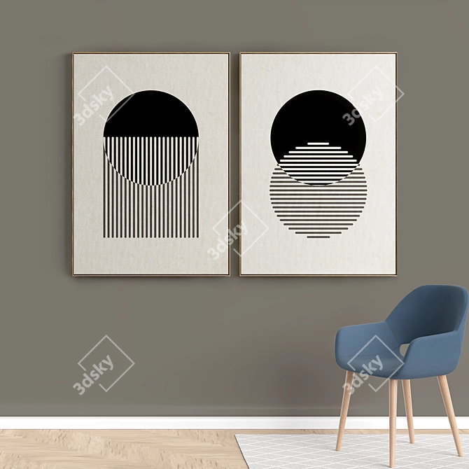 Minimal Abstract Photo Frames 3D model image 3