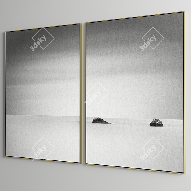 Modern Minimal Photo Frame Set 3D model image 4