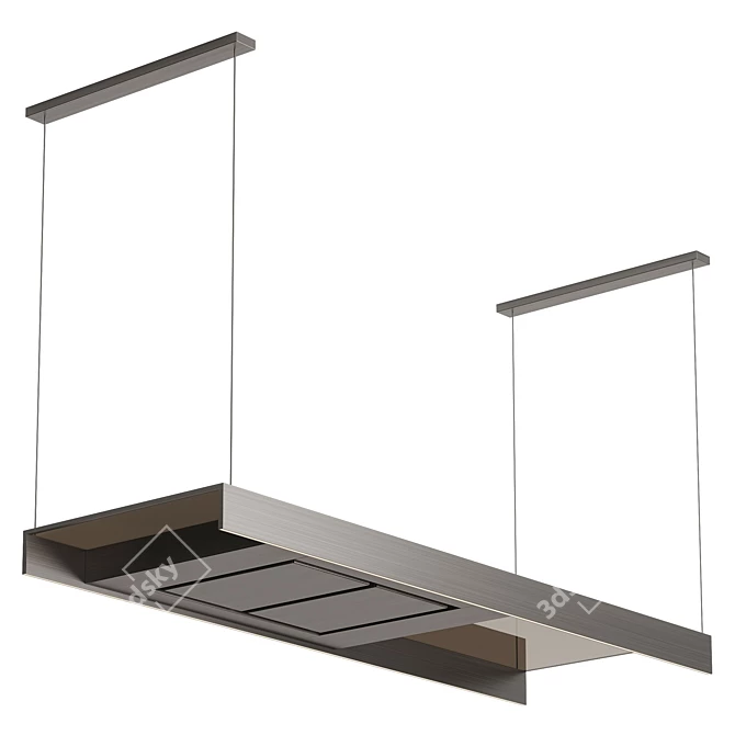 Falmec Lumen Light Island 180: Stylish Glass & Steel Vent Hood 3D model image 1