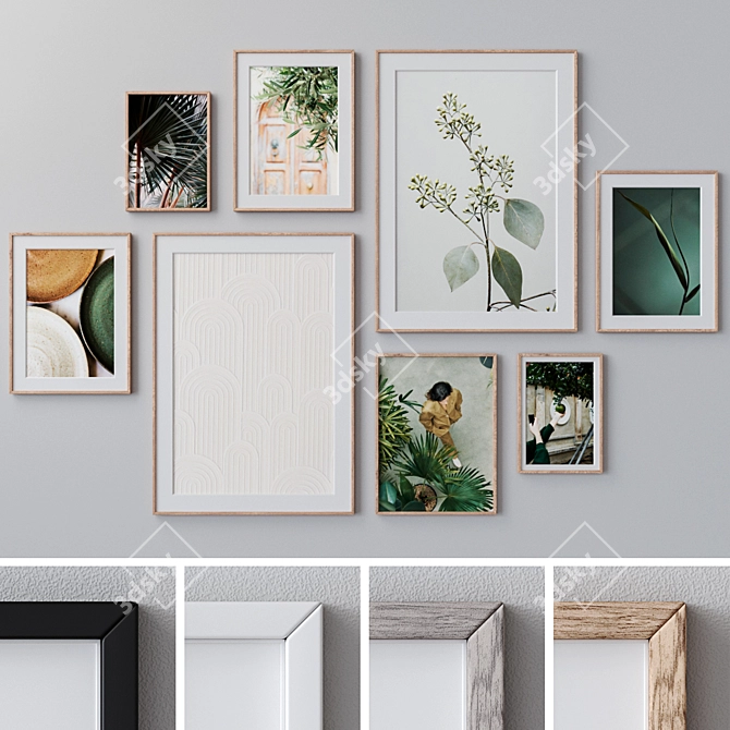 Versatile Photo Frames Set 3D model image 1