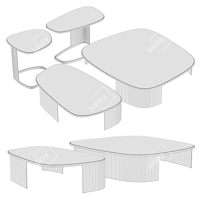 Poliform KOISHI Coffee & Side Tables: Modern Elegance 3D model image 3