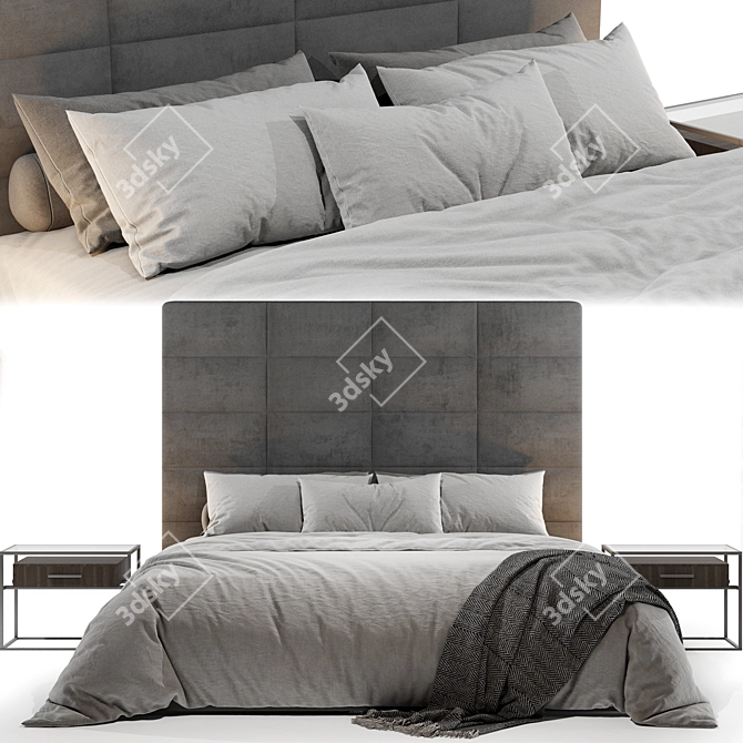 RH Modena Bed: Elegant Restored Beauty 3D model image 2