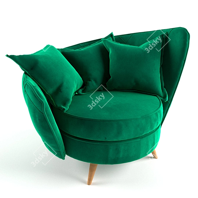 Volta Swivel Armchair 3D model image 2