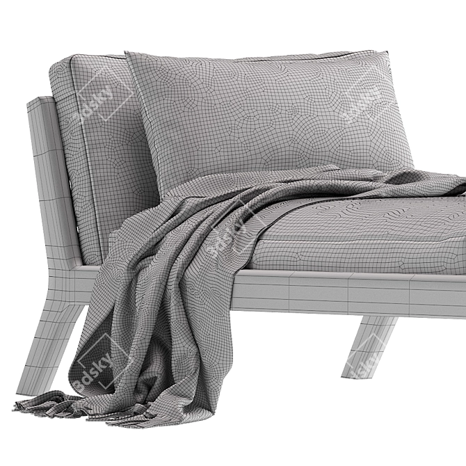 Luxury Leather Deckchair: More SOVA 3D model image 5