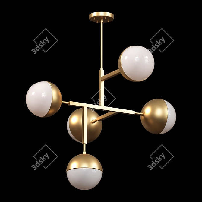 Modern Industrial Ball Pendant 3D model image 1