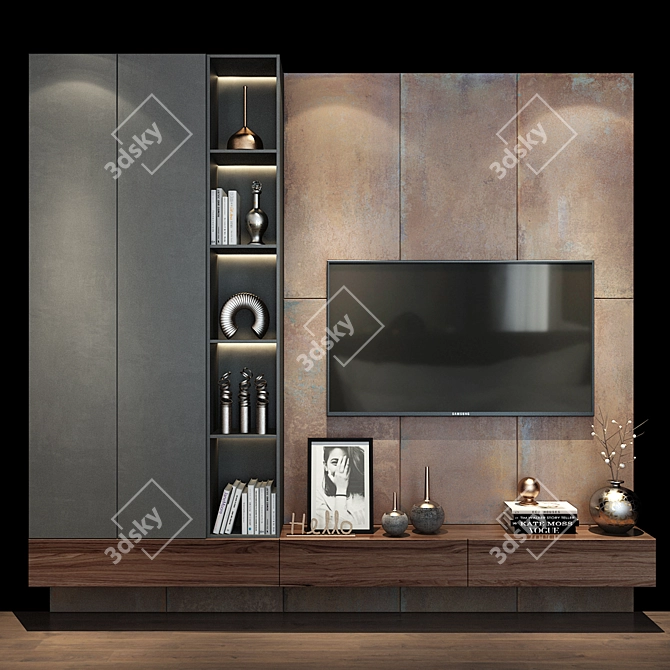 Modern TV Shelf: Stylish & Functional 3D model image 1