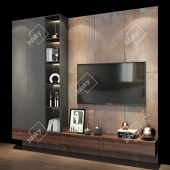 Modern TV Shelf: Stylish & Functional 3D model image 3