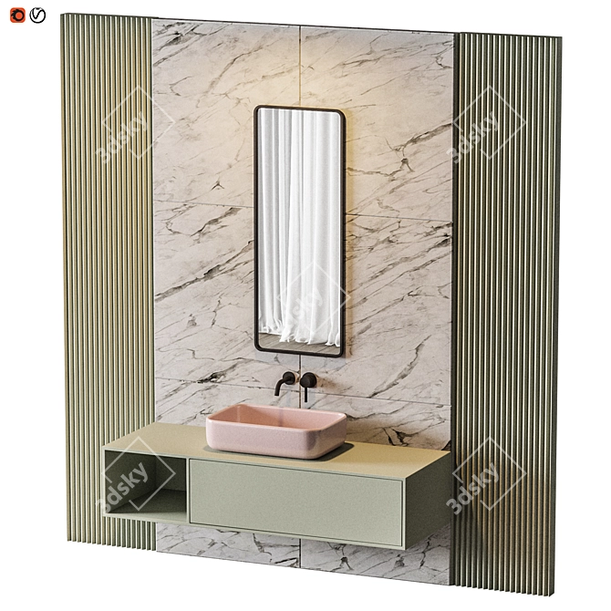 3Dmax Bathroom Set 3D model image 1