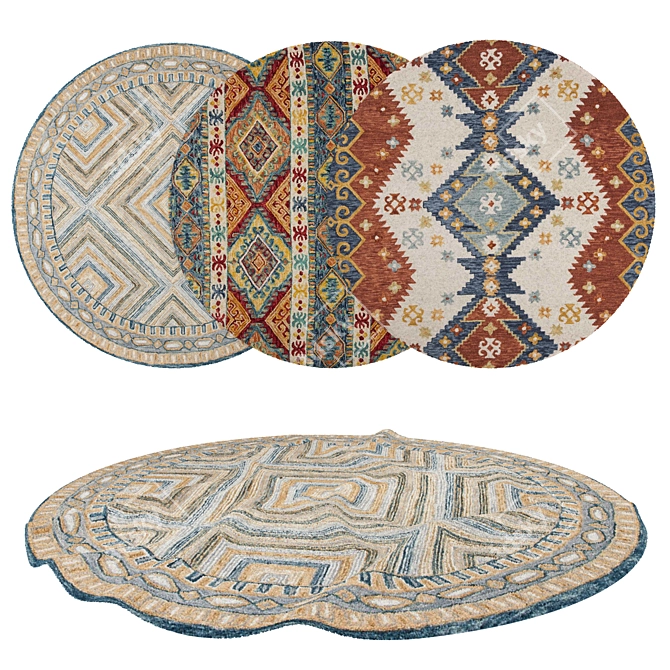 Round Rugs Collection 3D model image 1