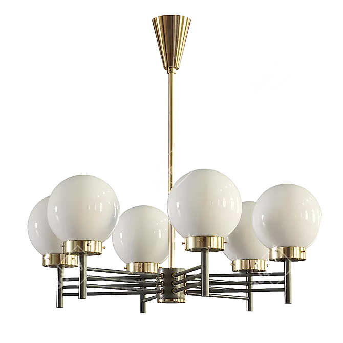 Art Deco 40 Studio Handle Chandelier 3D model image 1