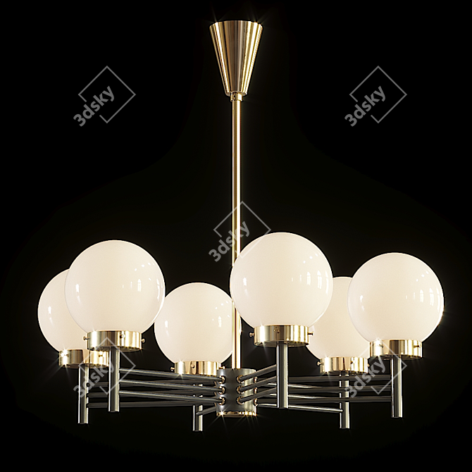 Art Deco 40 Studio Handle Chandelier 3D model image 2