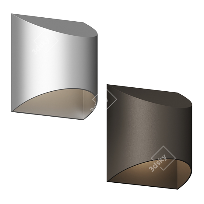 Sleek LED Outdoor Sconce 3D model image 1