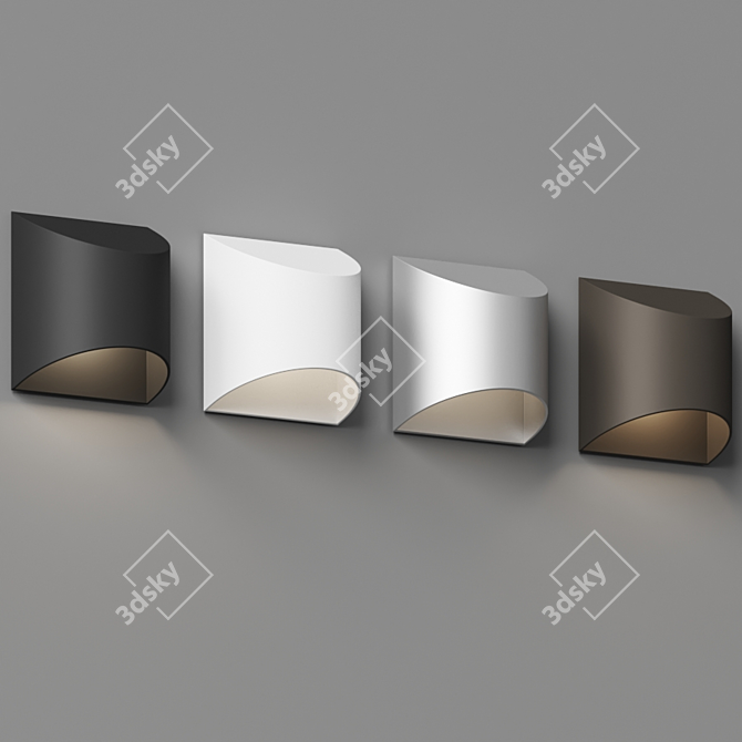 Sleek LED Outdoor Sconce 3D model image 4