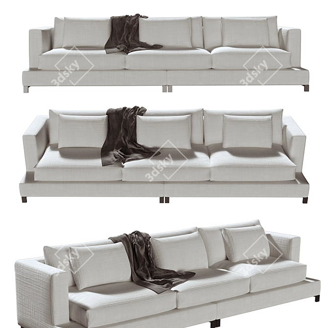 Burbury: Contemporary Comfort Sofa 3D model image 1