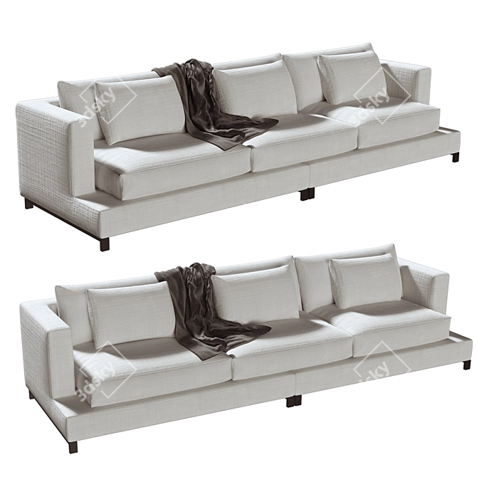 Burbury: Contemporary Comfort Sofa 3D model image 2