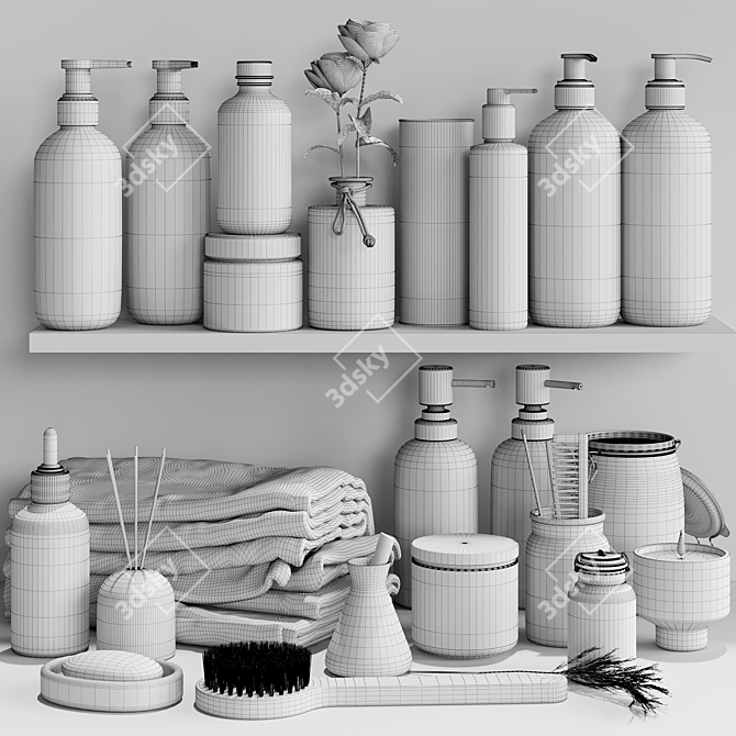 Sleek Bathroom Essentials Set 3D model image 4