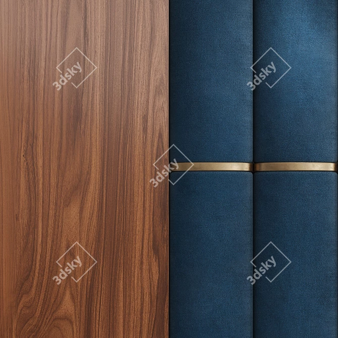 Title: Sagano Wall Panels: Luxury Embodiment in Natural Wood 3D model image 2