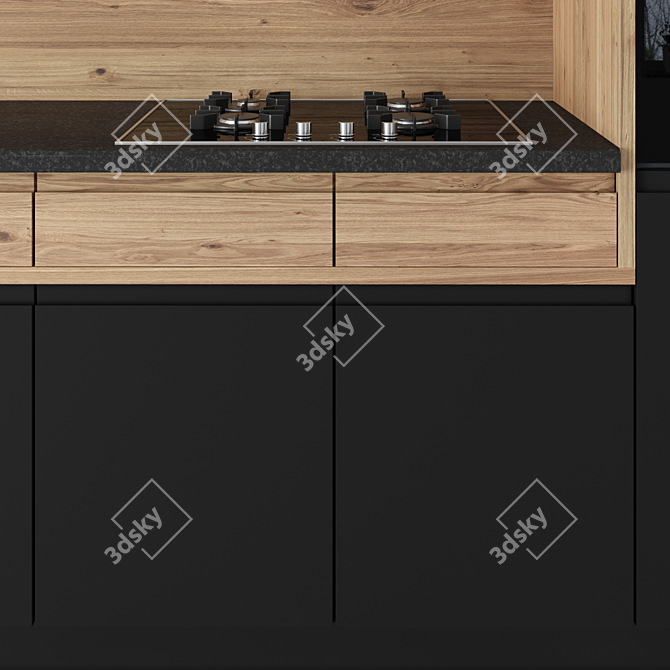 Modern Modular Kitchen: High-Quality Renders 3D model image 3